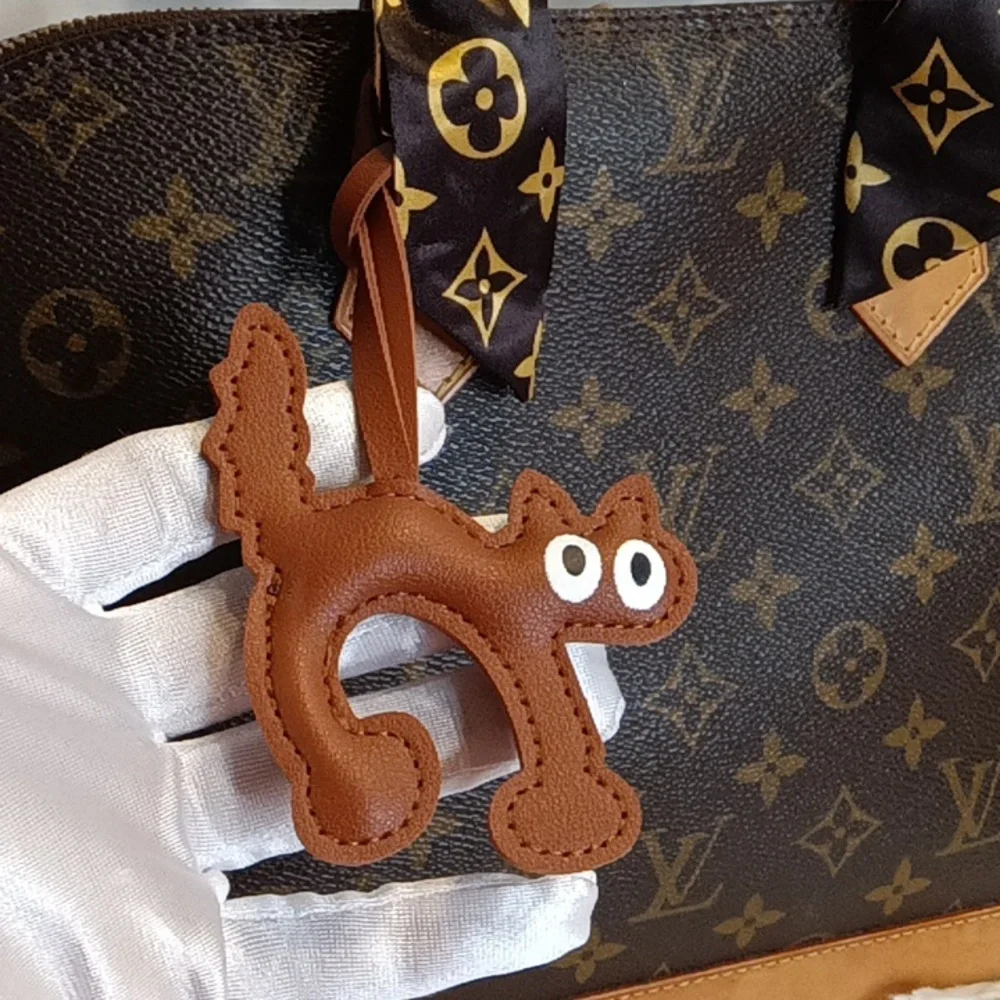 Cat Kitten Faux Leather Keychain Bag Charms - Picture 14 of 17